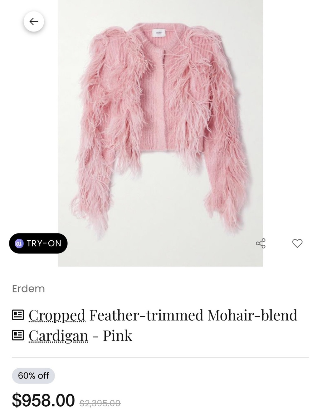 Like 🆕 Feather & tinsel textured Cropped pink Cardigan Jacket excellent conditio - Picture 11 of 12
